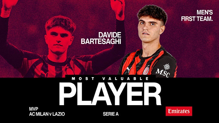 DAVIDE BARTESAGHI IS THE MVP FROM AC MILAN v LAZIO