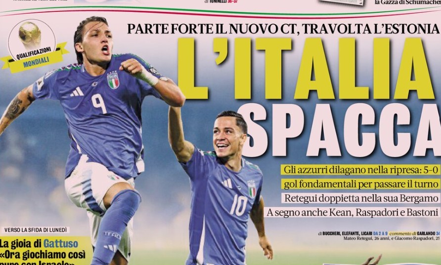 Today’s Papers – Cracking Italy, Gattuso’s joy
