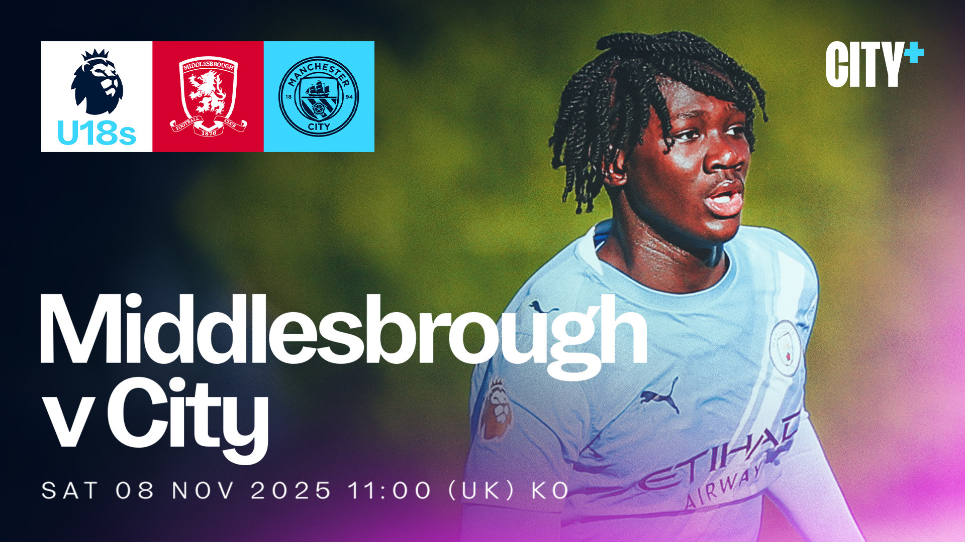Watch City's Under-18 Premier League North trip to Middlesbrough live on CITY+